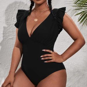 SHEIN Ruffle Trim 1 Piece Swimsuit 2XL (16) NEW